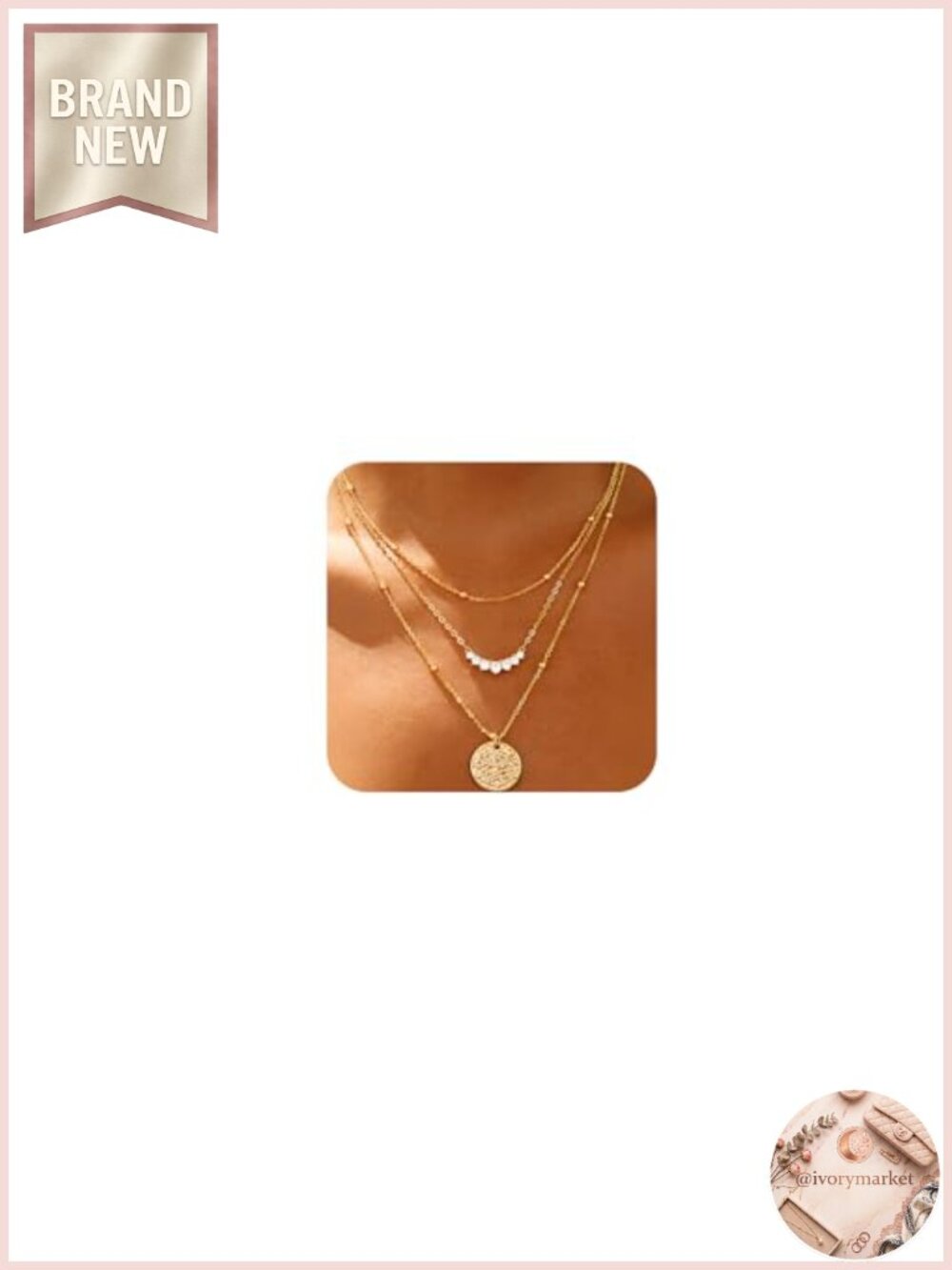 Layered Gold Plated Necklace Set Dainty 14K Gold Plated Chain Choker Trendy